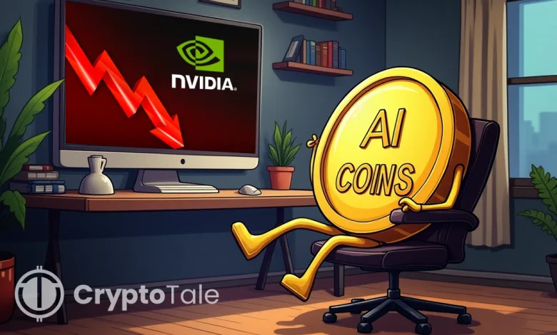 NVIDIA Shares Crash 8.69%, Pushing Down AI Tokens By 20.3%