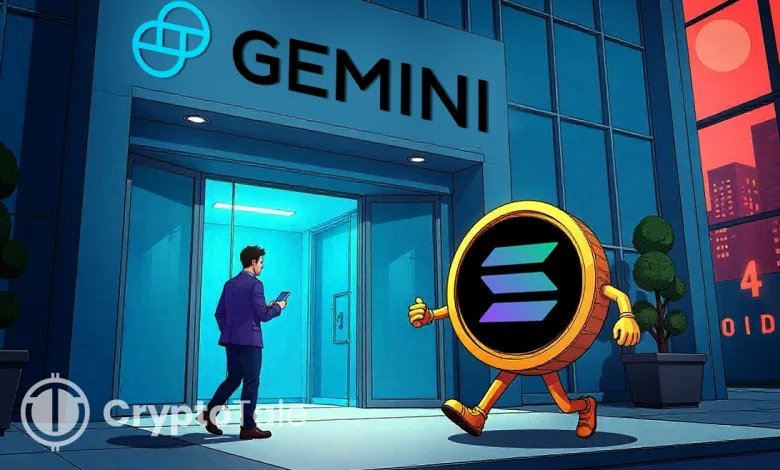 Gemini Enables SOL Staking, DFDV Stock Tokenized on Solana