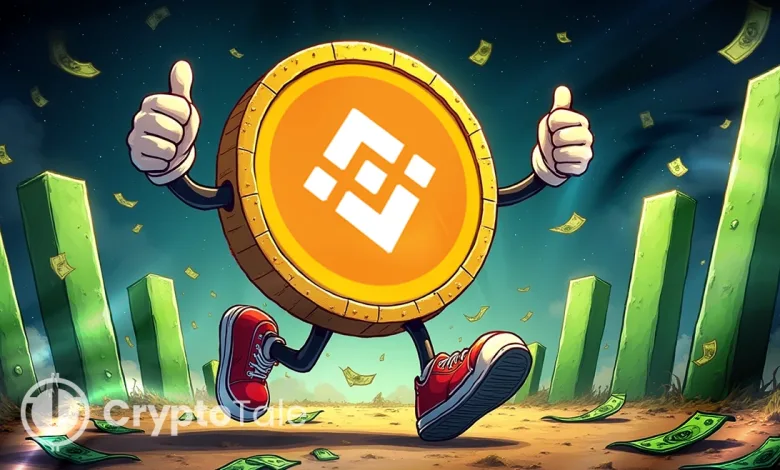 BNB Hits New ATH of $850, CZ’s Net Worth Tops $74 Billion