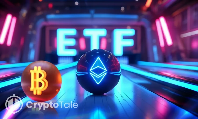 Ether ETFs Surge to a Record of $2.85B While Bitcoin Trails