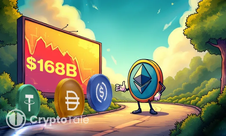Ethereum Stablecoin Supply Hits $168B as Price Gains Strength