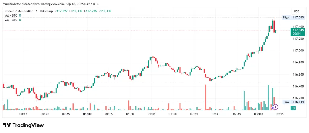 trading view chart of BTC