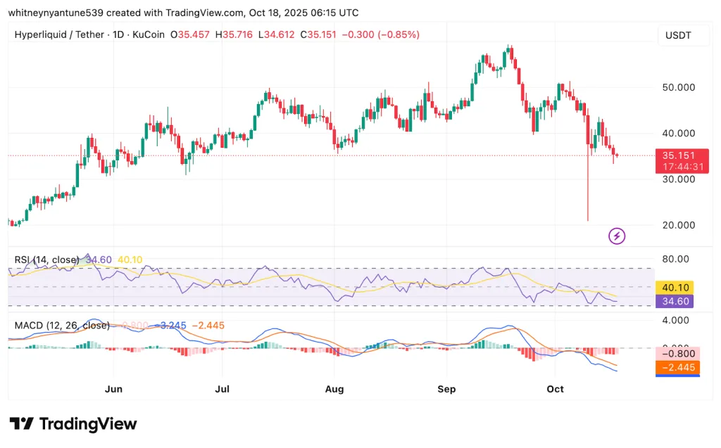 HYPE/USDT 1D Chart - TradingView