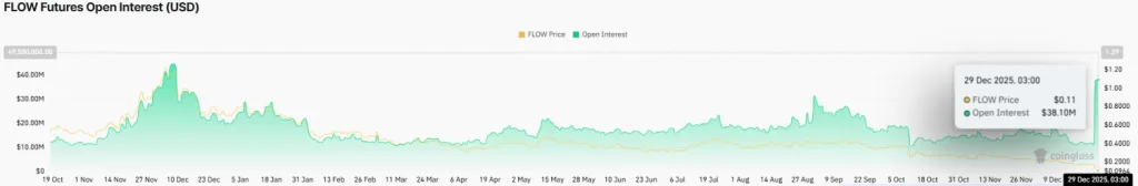 FLOW futures open interest data from CoinGlass