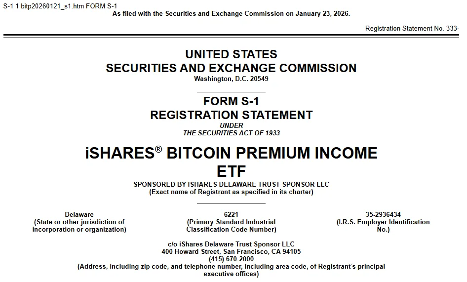 iShares Bitcoin premium income ETF - FORM S-1