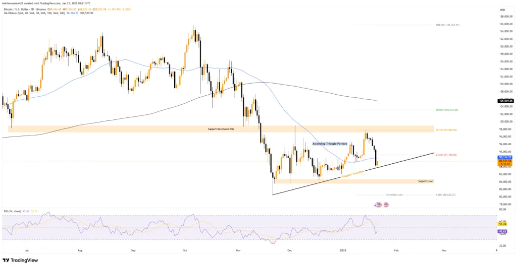 BTC/USDT 1D Chart - tradingView