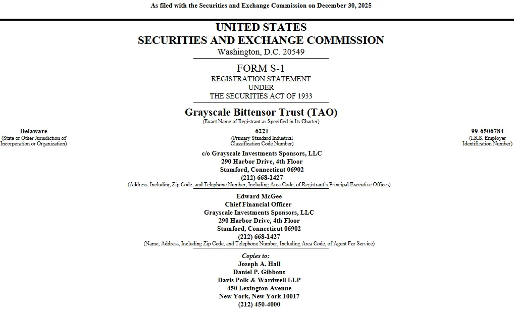 Grayscale Bittensor Trust (TAO) - Form S-1
