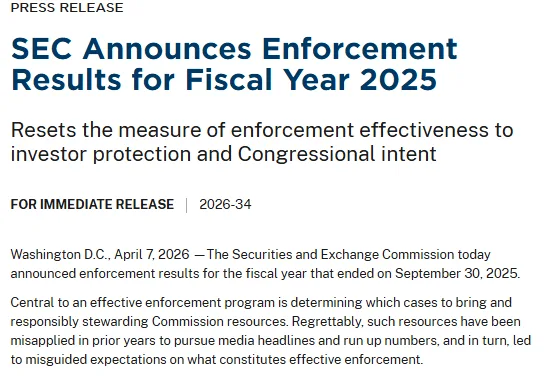 SEC Enforcement Cases Fall as Atkins Reframes Priorities 