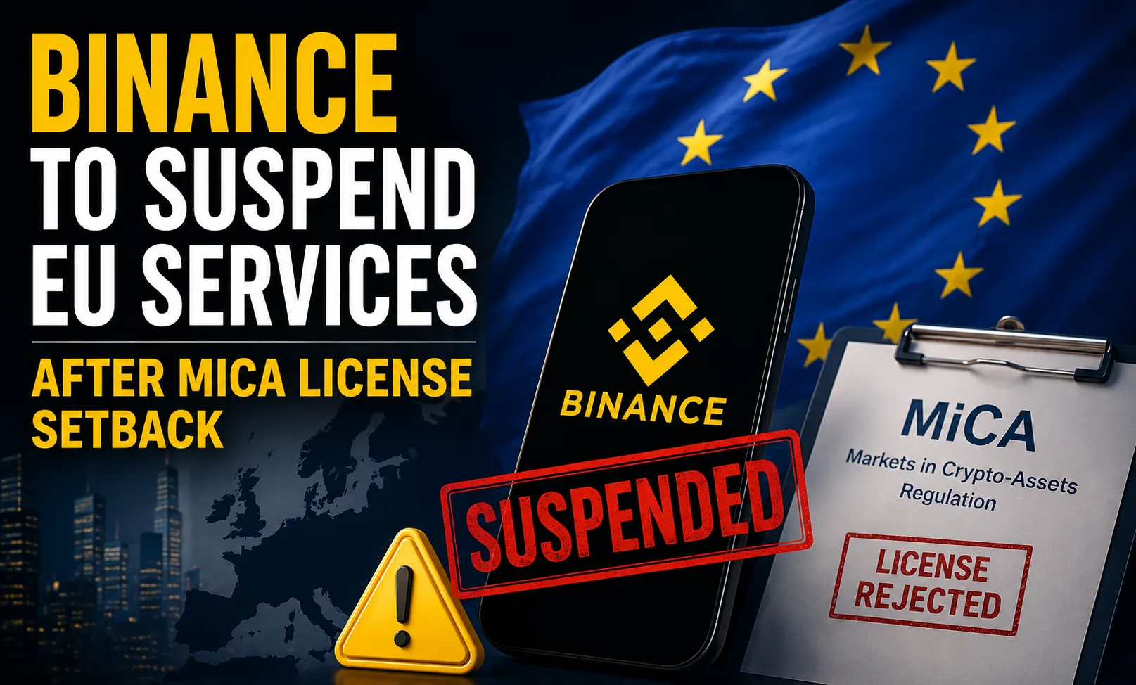 Binance to Suspend EU Services After MiCA License Setback